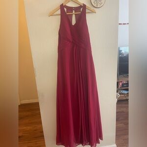Azazie “Danica” Bridesmaid Dress in Burgundy - V-Neck Floor-Length Dress
